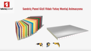 Teknopanel Sandviç Gizli Vidalı Cephe Paneli Yatay Montajı