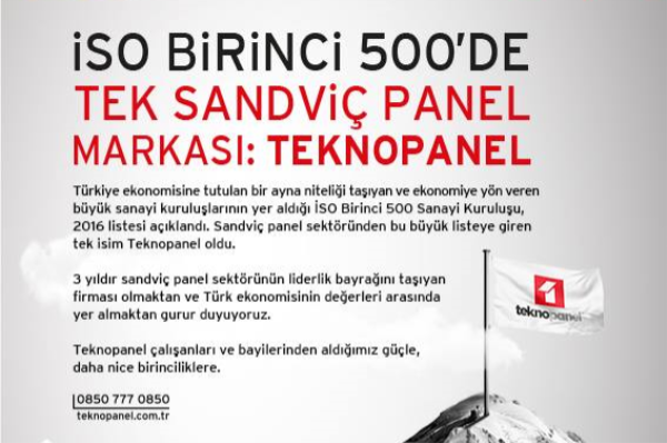 The Only Sandwich Panel Brand In ICI's Top 500: Teknopanel