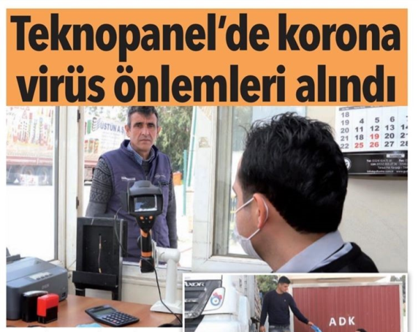 Hürriyet Gazetesi - "Teknopanel'de Korona Virüs Önlemleri Alındı."