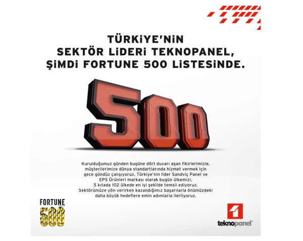 Sektörünün Lideri Teknopanel, Fortune 500 Listesinde