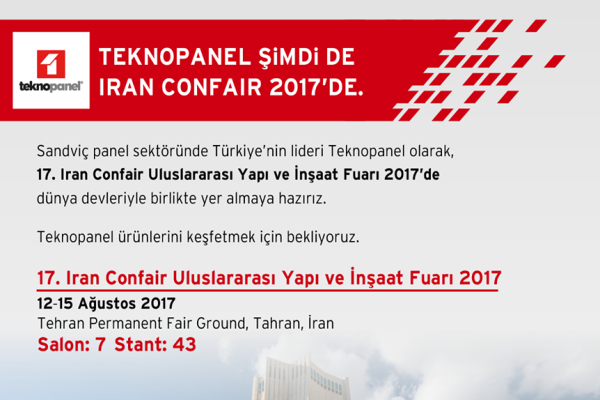 İran Confair 2017'de Ziyaretçilerimizi Bekliyoruz!