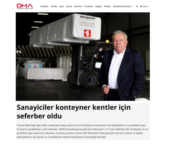 DHA: ''Промышленники мобилизовались для возведения контейнерных городов''