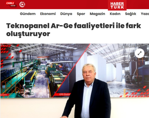 Haberturk.com: "Teknopanel Ar-Ge faaliyetleriyle fark oluşturuyor"