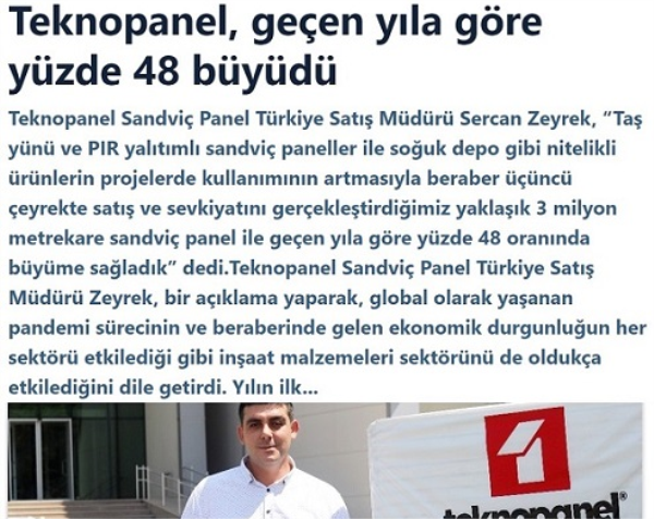 Sabah.com.tr - "Geçtiğimiz yıla göre yüzde 48 büyüme sağladık"