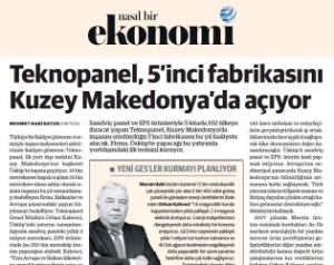 Nasıl Bir Ekonomi: ''Teknopanel 5'inci fabrikasını Kuzey Makedonya'da açıyor''